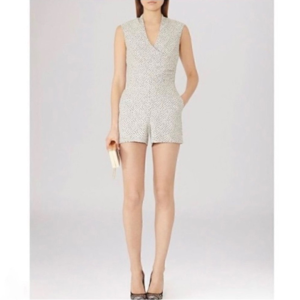 Reiss Jeannette Speckled Jacquard Romper Playsuit sz 4 SM - Picture 4 of 16